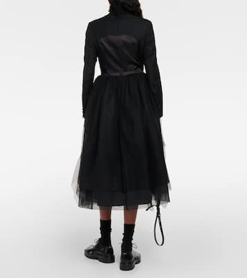 Wool-blend and tulle midi dress | Noir Kei Ninomiya