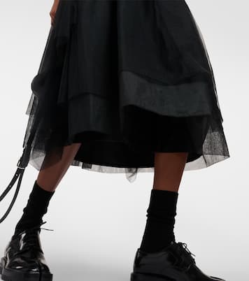 Wool-blend and tulle midi dress | Noir Kei Ninomiya