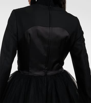 Wool-blend and tulle midi dress | Noir Kei Ninomiya