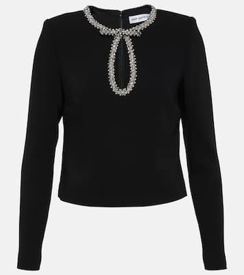 Embellished crêpe top | Self-Portrait