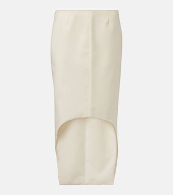 Asymmetric mohair and wool midi skirt | Givenchy