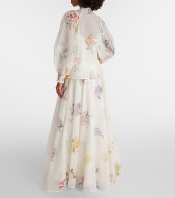Natura floral linen and silk blouse | Zimmermann