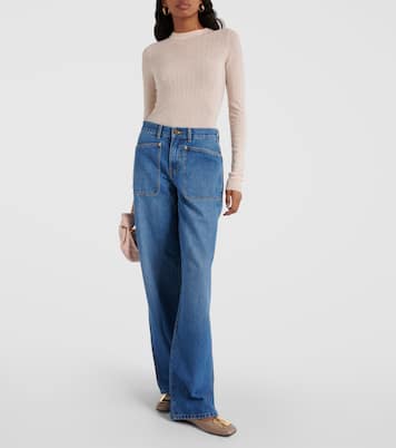 High-rise cargo jeans | Tory Burch