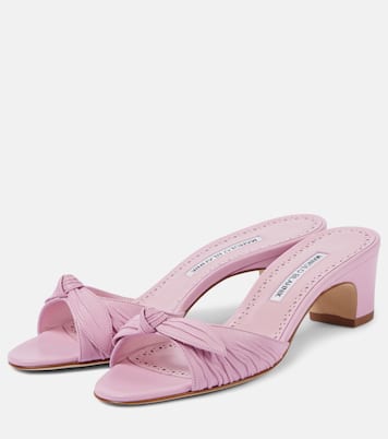 Lolloso bow-detail leather mules | Manolo Blahnik