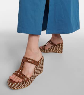 Alpargatas con cuña Rockstud de piel | Valentino Garavani