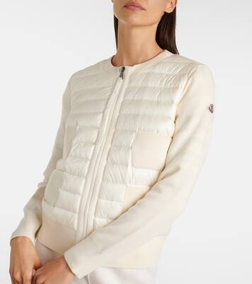 Cárdigan de lana con paneles de plumas | Moncler