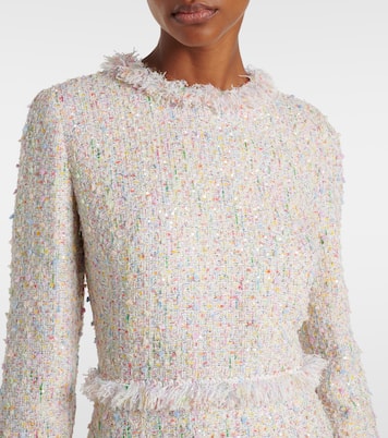 Abito corto in bouclé con frange | Giambattista Valli