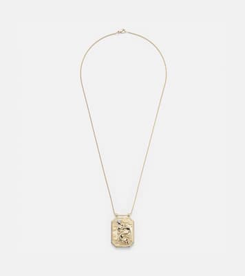 Dragon 18kt gold necklace with pearl and rubies | Marie Lichtenberg