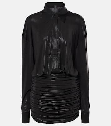 Boyfriend ruched lamé minidress | Norma Kamali