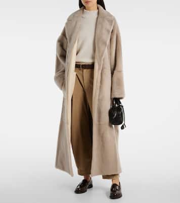 Manteau réversible en shearling et cuir | Brunello Cucinelli