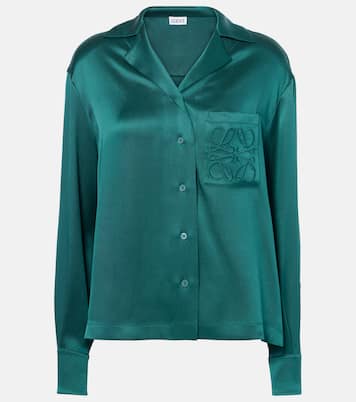 Camisa de pijama Anagram de satén de seda | Loewe