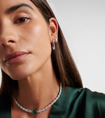 Orecchino singolo in oro bianco 18kt con diamanti | Anita Ko
