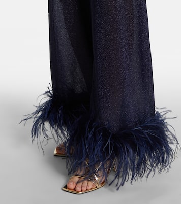 Hose Lumière Plumage aus Lamé mit Federn | Oséree