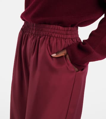Pantaloni a gamba larga in raso di seta | Lisa Yang