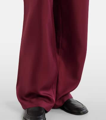 Pantaloni a gamba larga in raso di seta | Lisa Yang