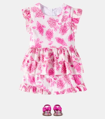 Floral ruffled cotton top and shorts set | Tartine et Chocolat