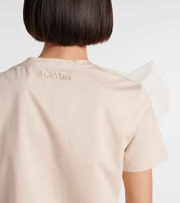 T-shirt in cotone e tulle con volant | Max Mara