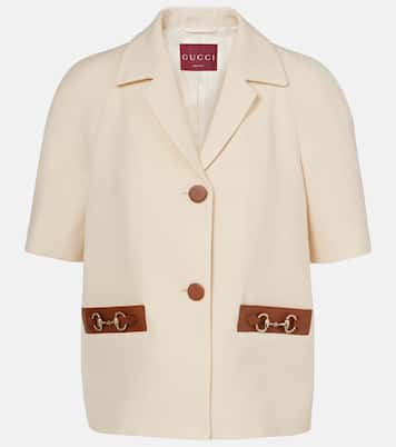 Blazer Horsebit aus Leinen-Canvas mit Leder | Gucci