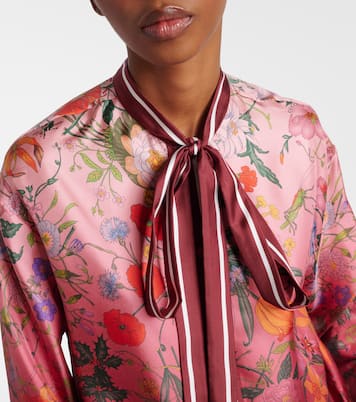 Hemd aus Seide mit Schluppenkragen | Gucci