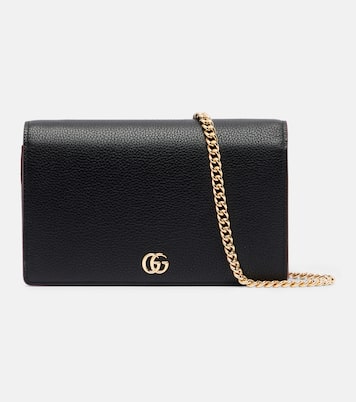 GG Petite Marmont leather wallet on chain | Gucci