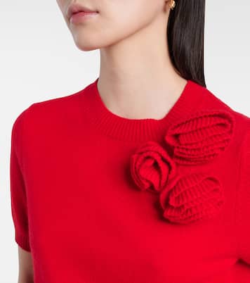 Floral-appliqué wool and cashmere top | Jardin des Orangers
