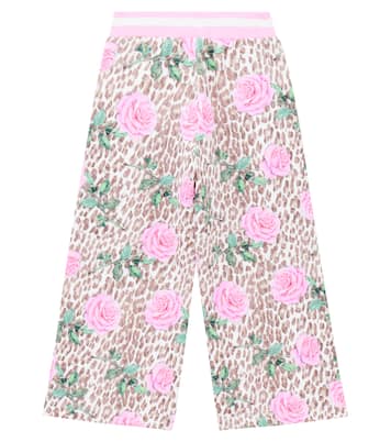 Printed cotton-blend jersey sweatpants | Monnalisa