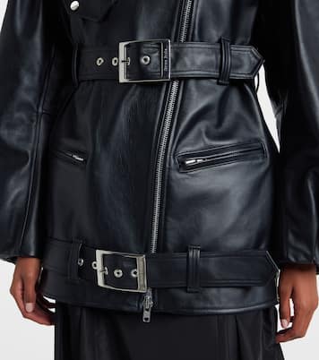 Belted leather biker jacket | Simone Rocha