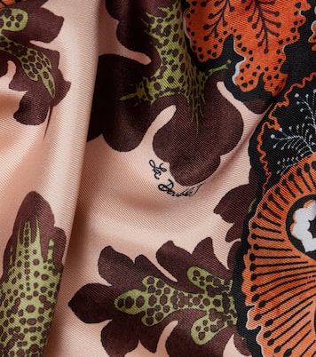 Fringed printed silk twill scarf | La DoubleJ