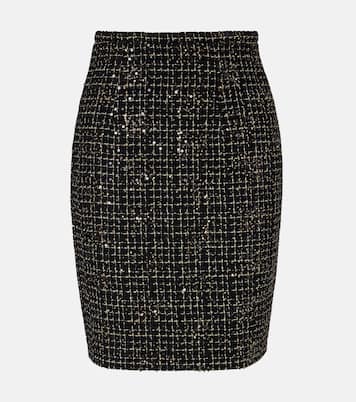 Gonna a tubino Ayaka in tweed con paillettes | Safiyaa