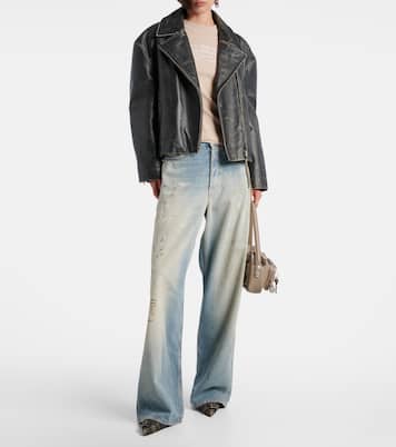 تي شيرت بطبقات من القطن المخلوط مع طبعات | Acne Studios