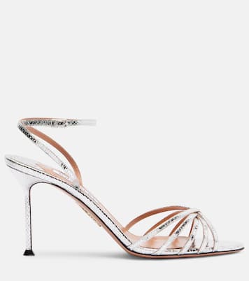 Tell Me 85 snake-effect leather sandals | Aquazzura