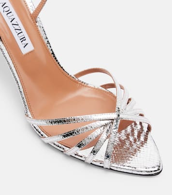 Tell Me 85 snake-effect leather sandals | Aquazzura