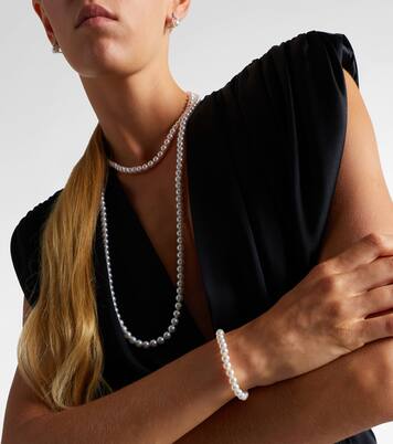 18kt white gold bracelet with pearls | Mikimoto