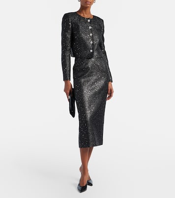 Sequined lamé tweed pencil skirt | Carolina Herrera