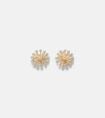 Burst Large 14kt gold earrings with diamonds | Sydney Evan