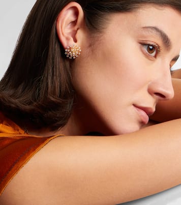 Burst Large 14kt gold earrings with diamonds | Sydney Evan