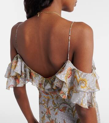 Floral polka-dot ruffled silk-blend maxi dress | Etro