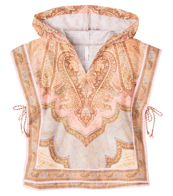 Awaken hooded cotton poncho | Zimmermann Kids