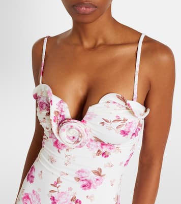 Floral-appliqué ruched swimsuit | Magda Butrym