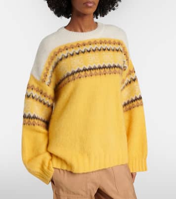 Fair Isle alpaca and wool-blend intarsia sweater | Ganni