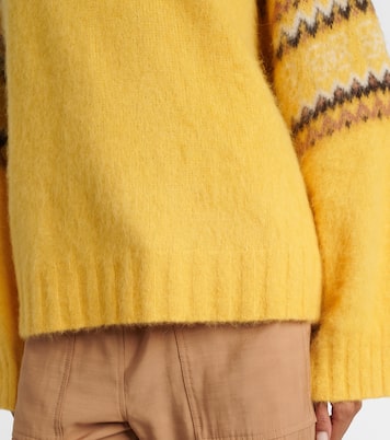 Fair Isle alpaca and wool-blend intarsia sweater | Ganni