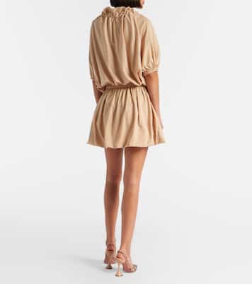 Tie-neck cotton faille minidress | Patou