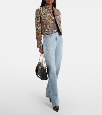 Lace-trimmed lamé top | Valentino