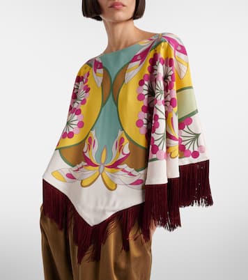 Florette Placée reversible satin poncho | La DoubleJ