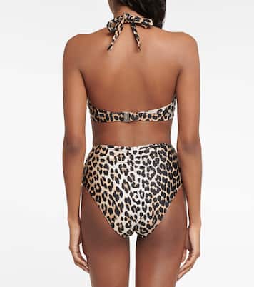 Top bikini con stampa leopardata | Ganni