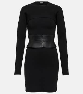 Belted wool-blend minidress | Tom Ford