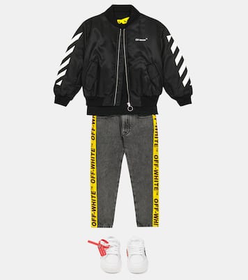 Striped nylon bomber jacket | Off-White Kids