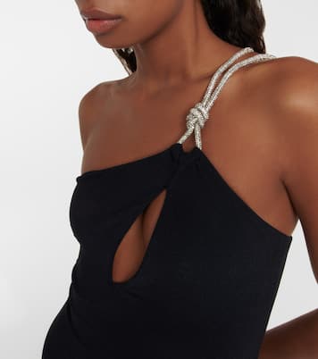 Saint embellished one-shoulder swimsuit | Simkhai