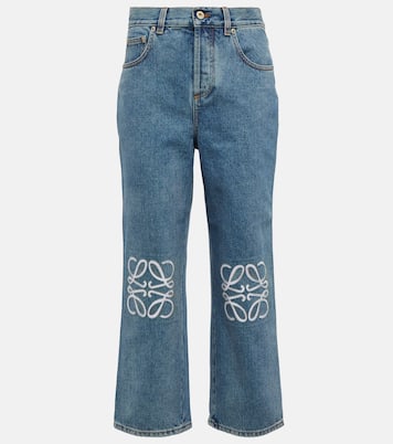 Jeans cropped con anagrama de tiro alto | Loewe