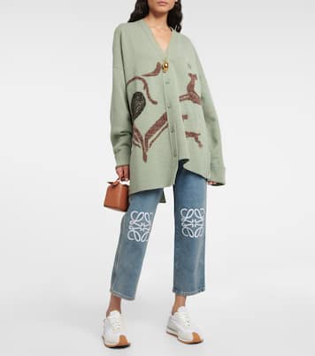 Jeans cropped con anagrama de tiro alto | Loewe